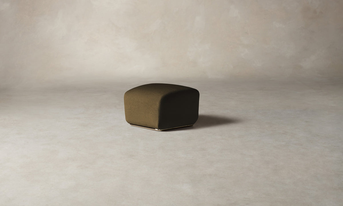 The Miles Ottoman - Marled Alpaca Velvet Marsh