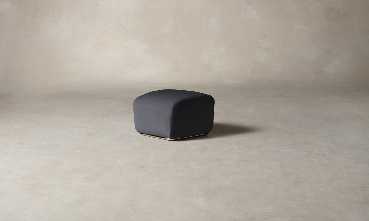 The Miles Ottoman - Marled Alpaca Velvet Nightfall