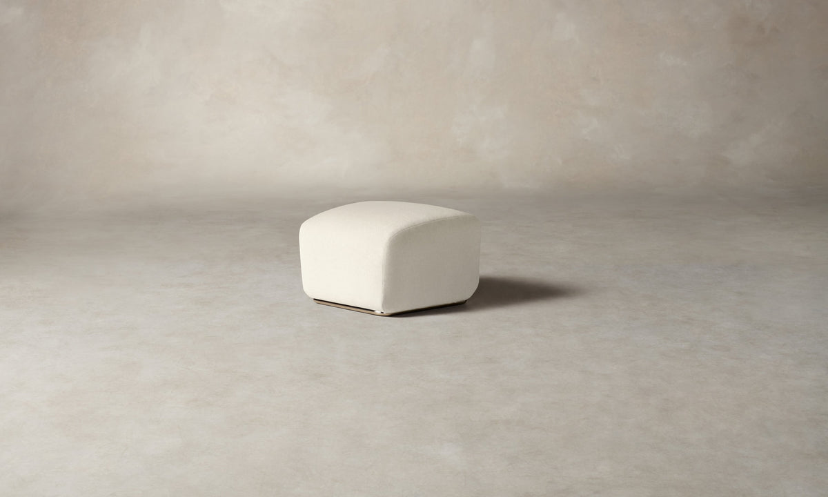 The Miles Ottoman - Marled Alpaca Velvet Porcelain