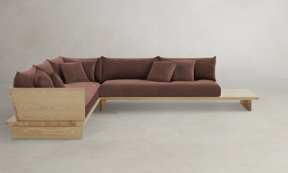 The Muir Sectional - Marled Alpaca Velvet Molasses