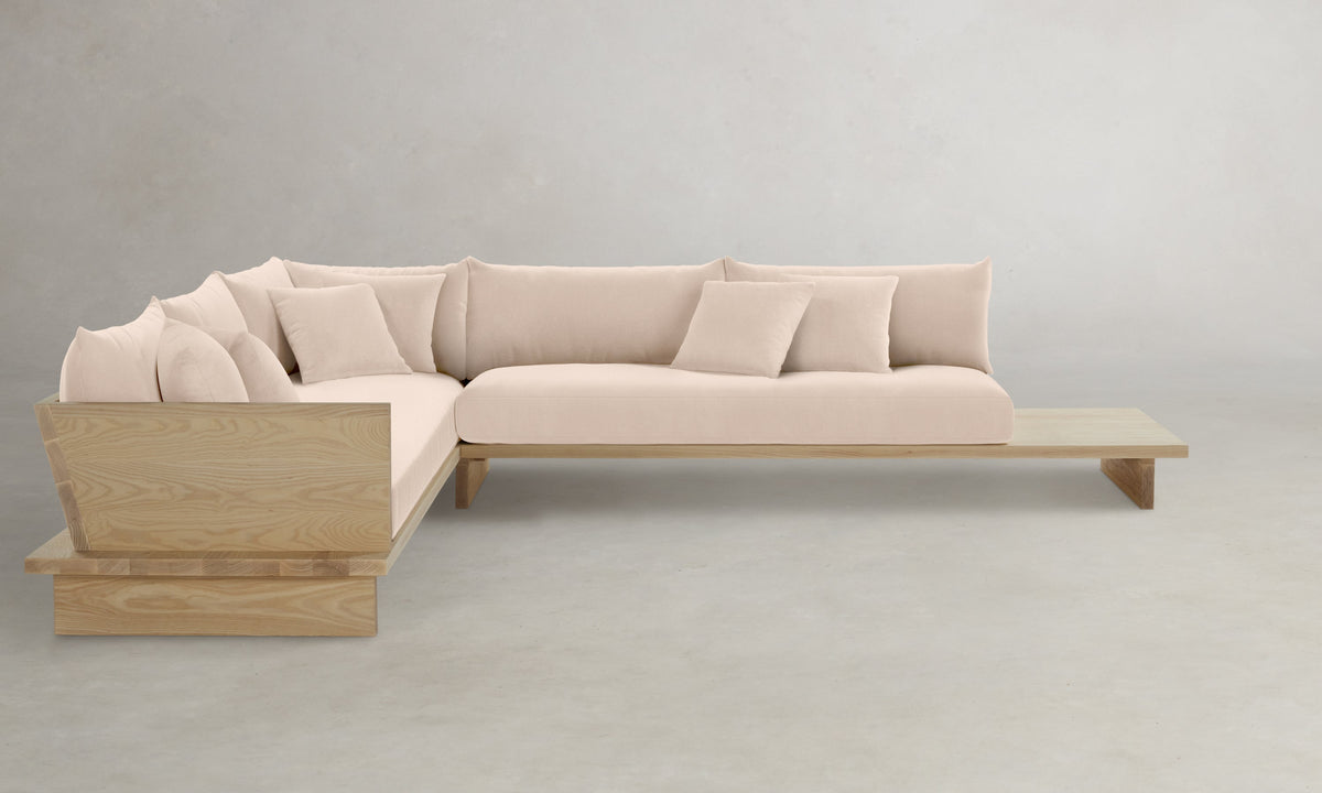 The Muir Sectional - Marled Alpaca Velvet Rosette