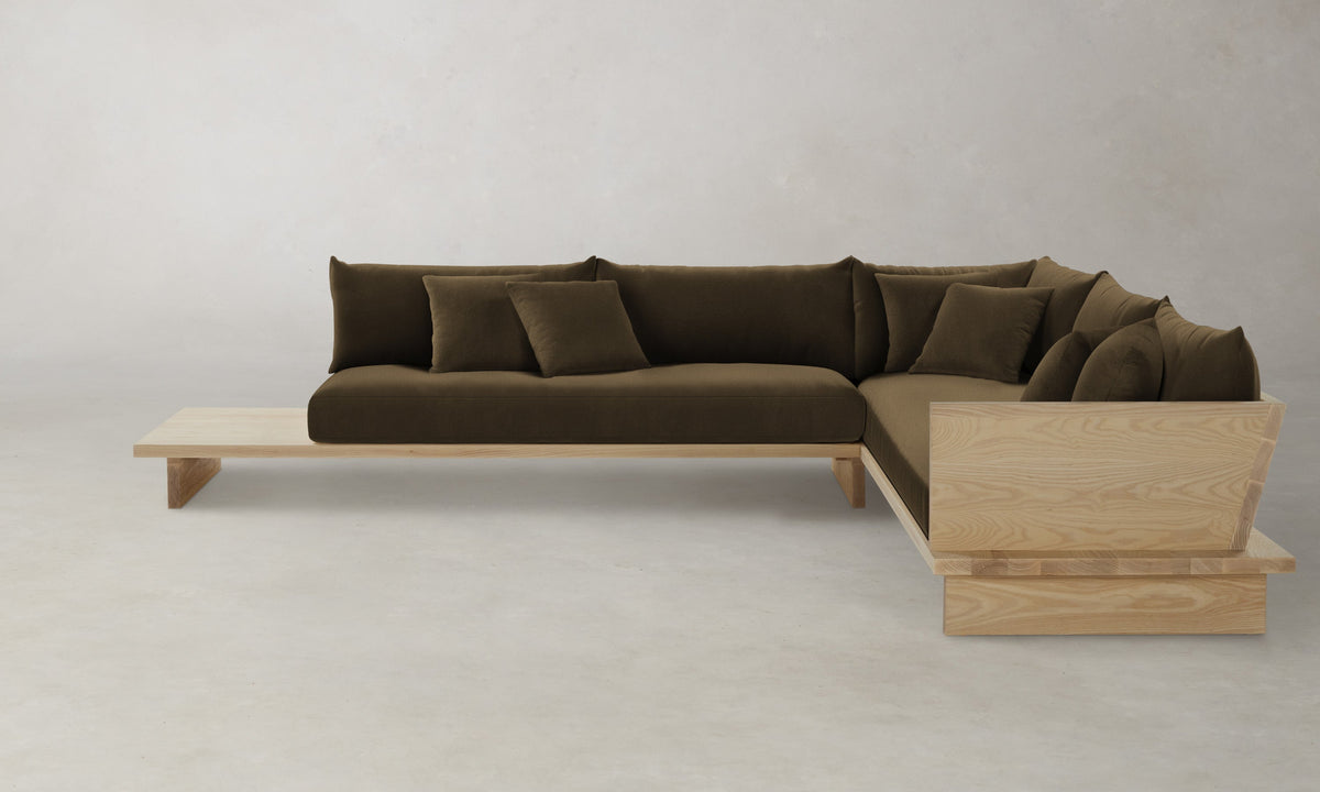 The Muir Sectional - Marled Alpaca Velvet Marsh