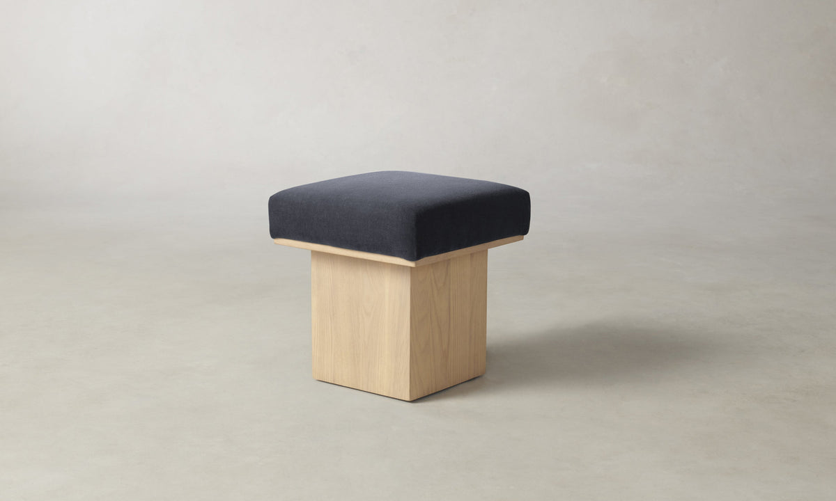 The Mulberry Ottoman - Marled Alpaca Velvet Nightfall