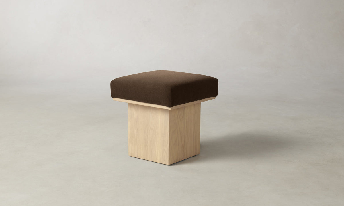 The Mulberry Ottoman - Performance Velvet Bark