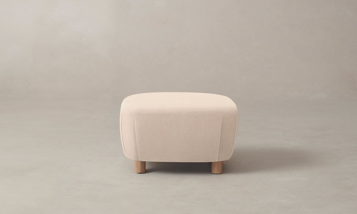 The Perry Ottoman - Marled Alpaca Velvet Rosette