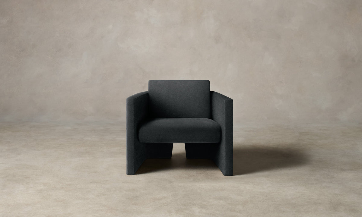 The Separa Chair - Marled Alpaca Velvet Basalt