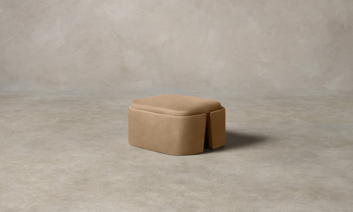 The Separa Ottoman - Costa Leather Ridge