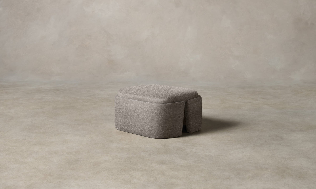 The Separa Ottoman - Heritage Belgian Linen Agate