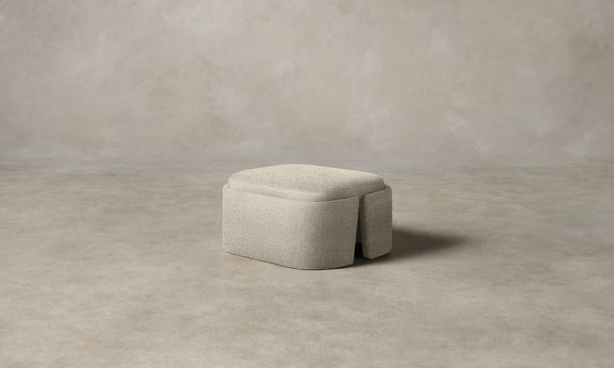The Separa Ottoman - Heritage Belgian Linen Alder