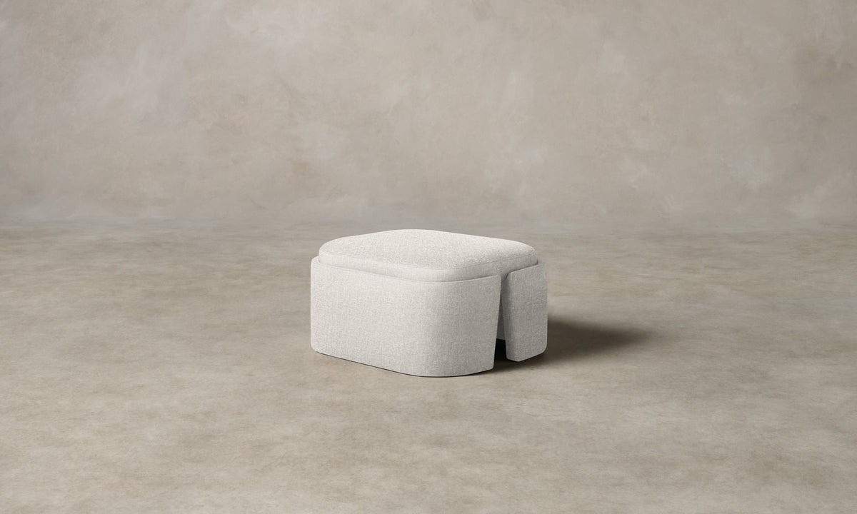 The Separa Ottoman - Heritage Belgian Linen Egret