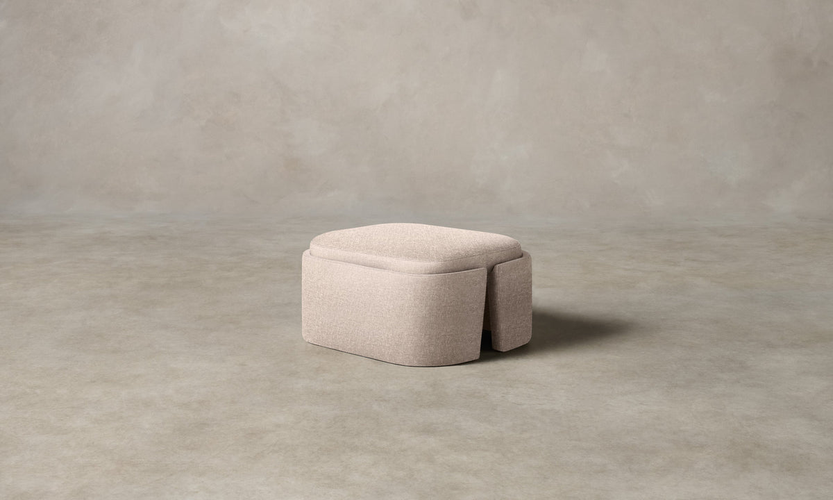 The Separa Ottoman - Heritage Belgian Linen Petal