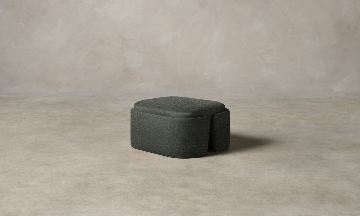 The Separa Ottoman - Heritage Belgian Linen Thyme
