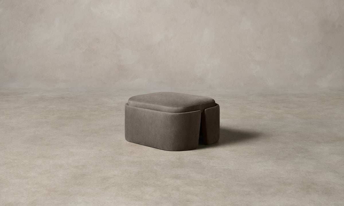 The Separa Ottoman - Nubuck Leather Asphalt