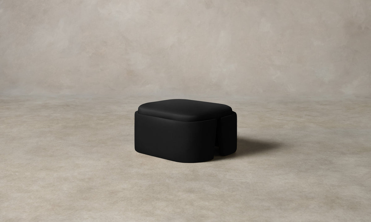 The Separa Ottoman - Pebbled Leather Ink