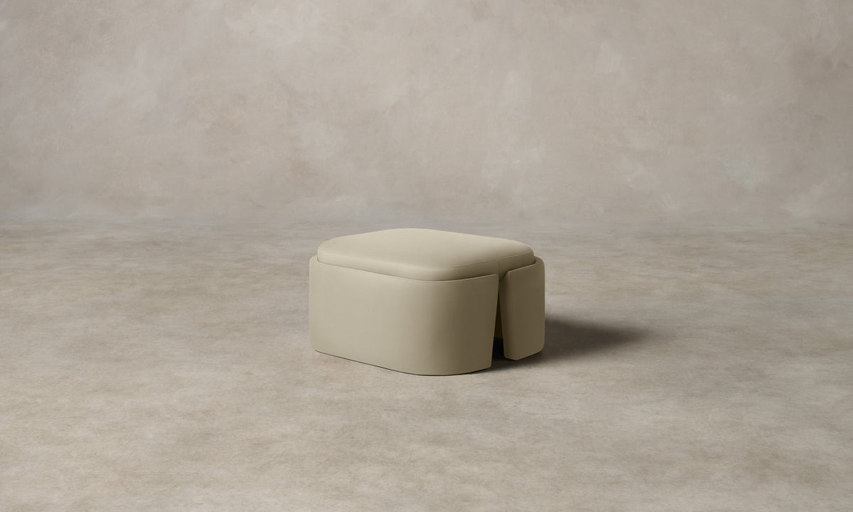 The Separa Ottoman - Pebbled Leather Swan
