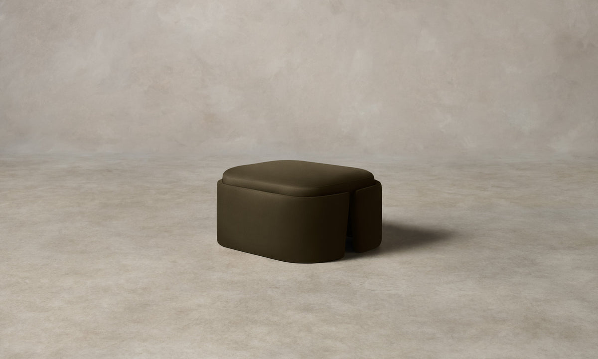The Separa Ottoman - Pebbled Leather Truffle