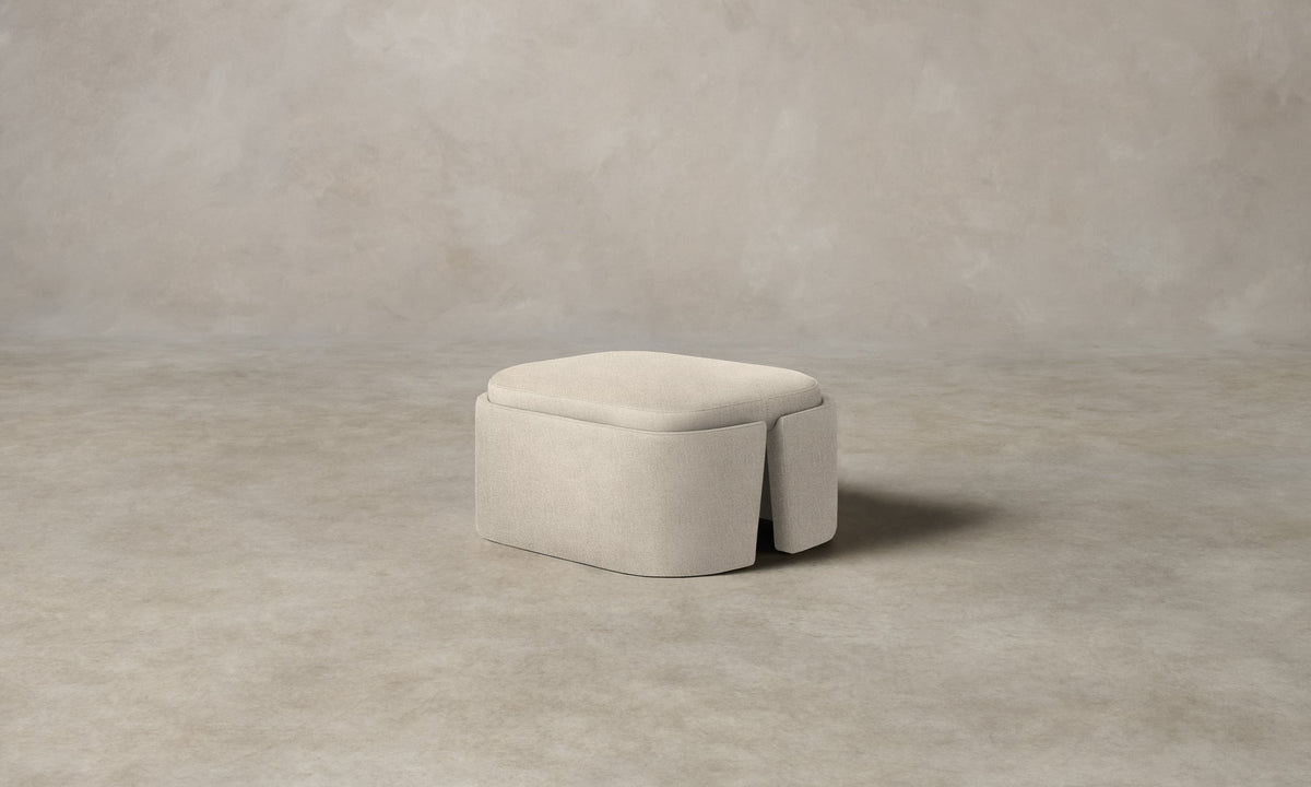 The Separa Ottoman - Performance Linen Weave Beige