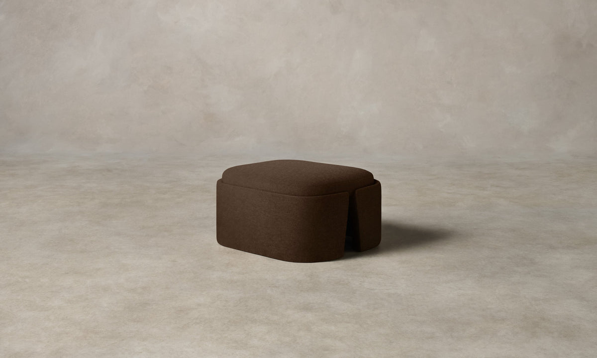 The Separa Ottoman - Performance Velvet Bark