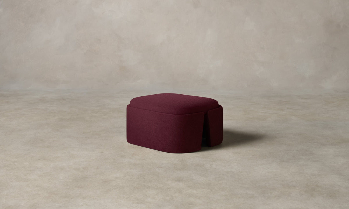 The Separa Ottoman - Performance Velvet Merlot