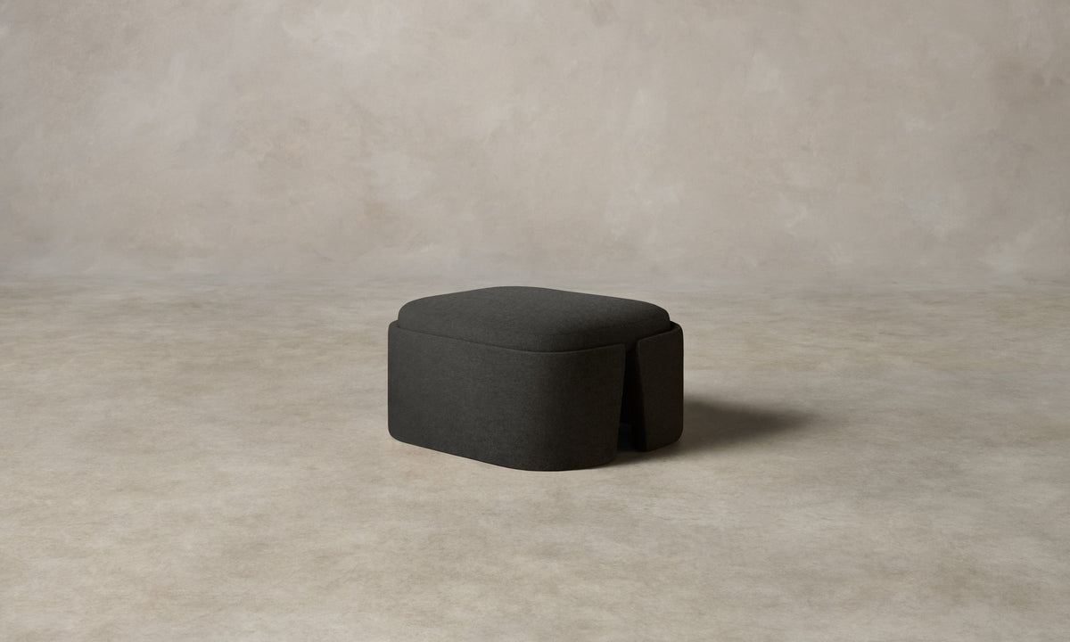 The Separa Ottoman - Performance Velvet Slate