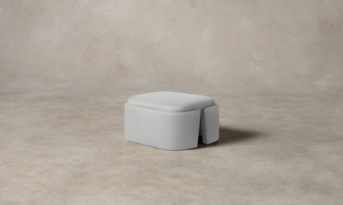 The Separa Ottoman - Performance Woven Chenille Rain