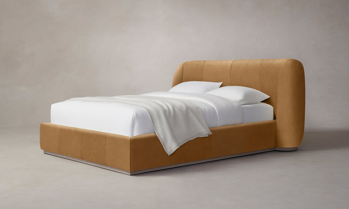 The Smith Bed - Costa Leather Nutmeg