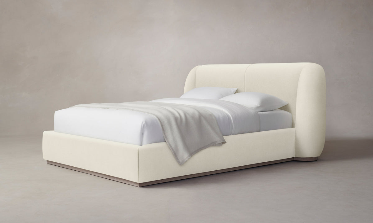 The Smith Bed - Marled Alpaca Velvet Porcelain