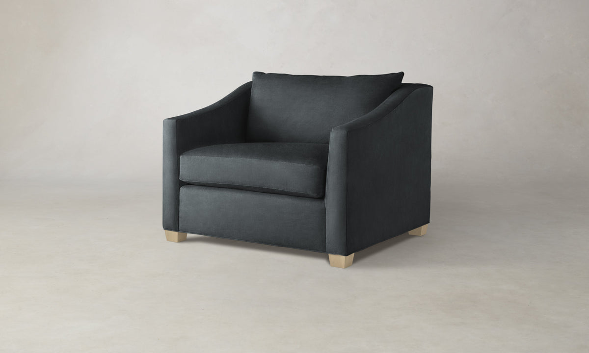 The Sullivan Chair-and-a-Half - Marled Alpaca Velvet Basalt