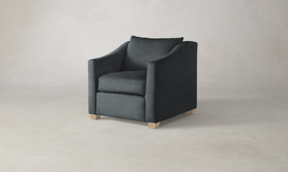The Sullivan Chair - Marled Alpaca Velvet Basalt