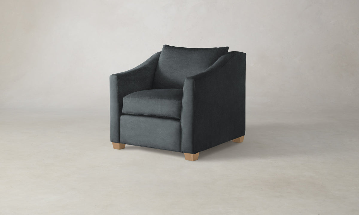 The Sullivan Chair - Marled Alpaca Velvet Basalt