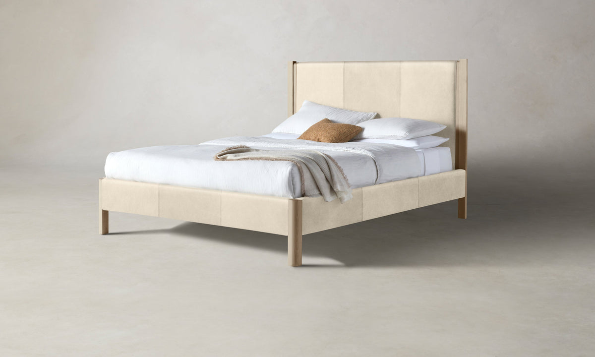 The Thompson Bed - Costa Leather Sesame