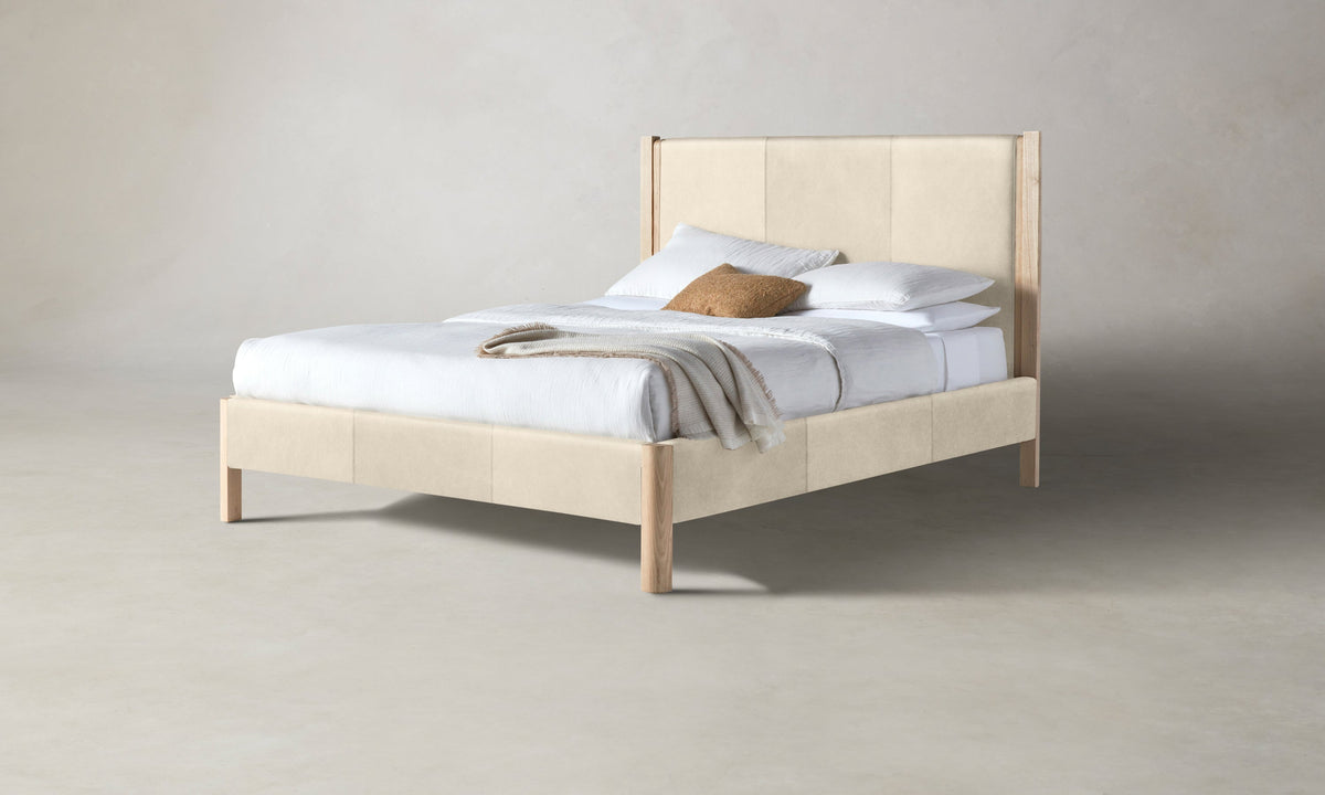 The Thompson Bed - Costa Leather Sesame
