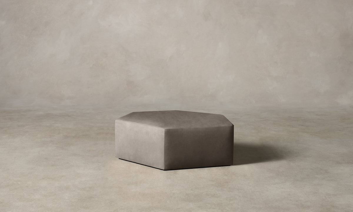 The Trivena Ottoman - Nubuck Leather Asphalt
