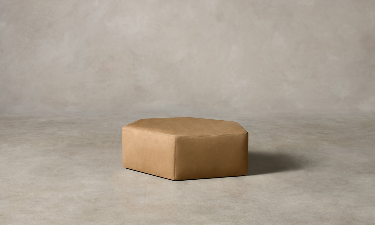 The Trivena Ottoman - Nubuck Leather Rye