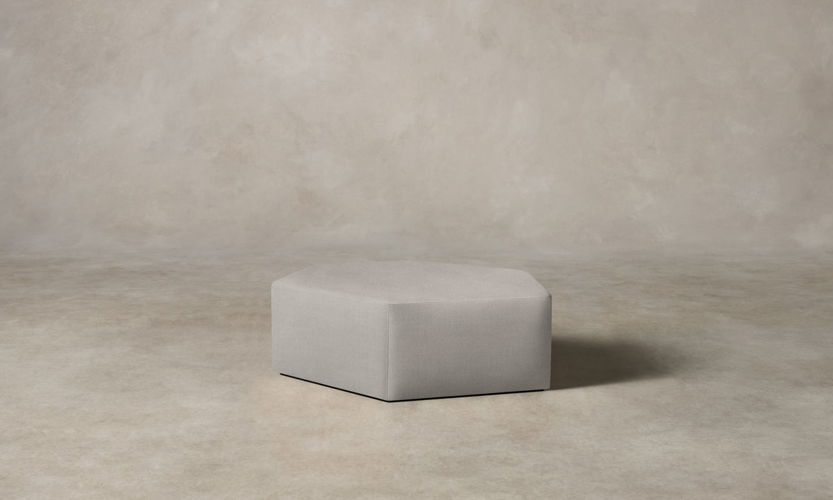 The Trivena Ottoman - Performance Textural Weave Breeze