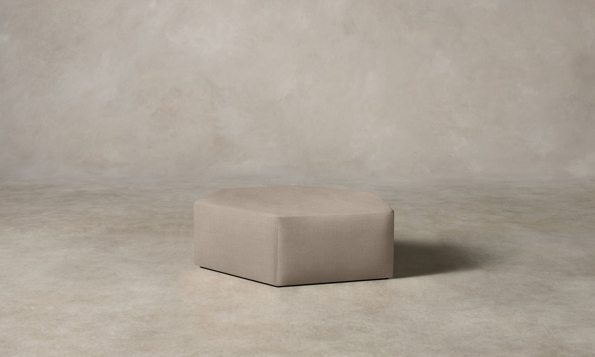 The Trivena Ottoman - Performance Textural Weave Earthen