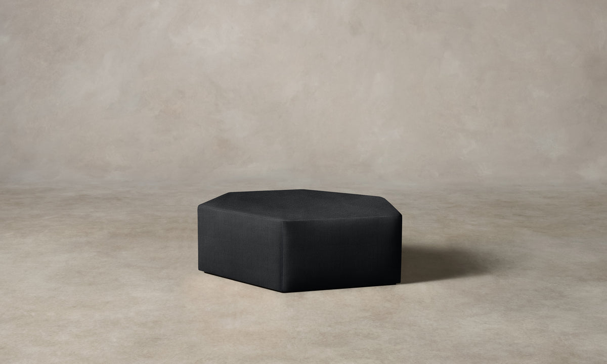 The Trivena Ottoman - Performance Textural Weave Marina