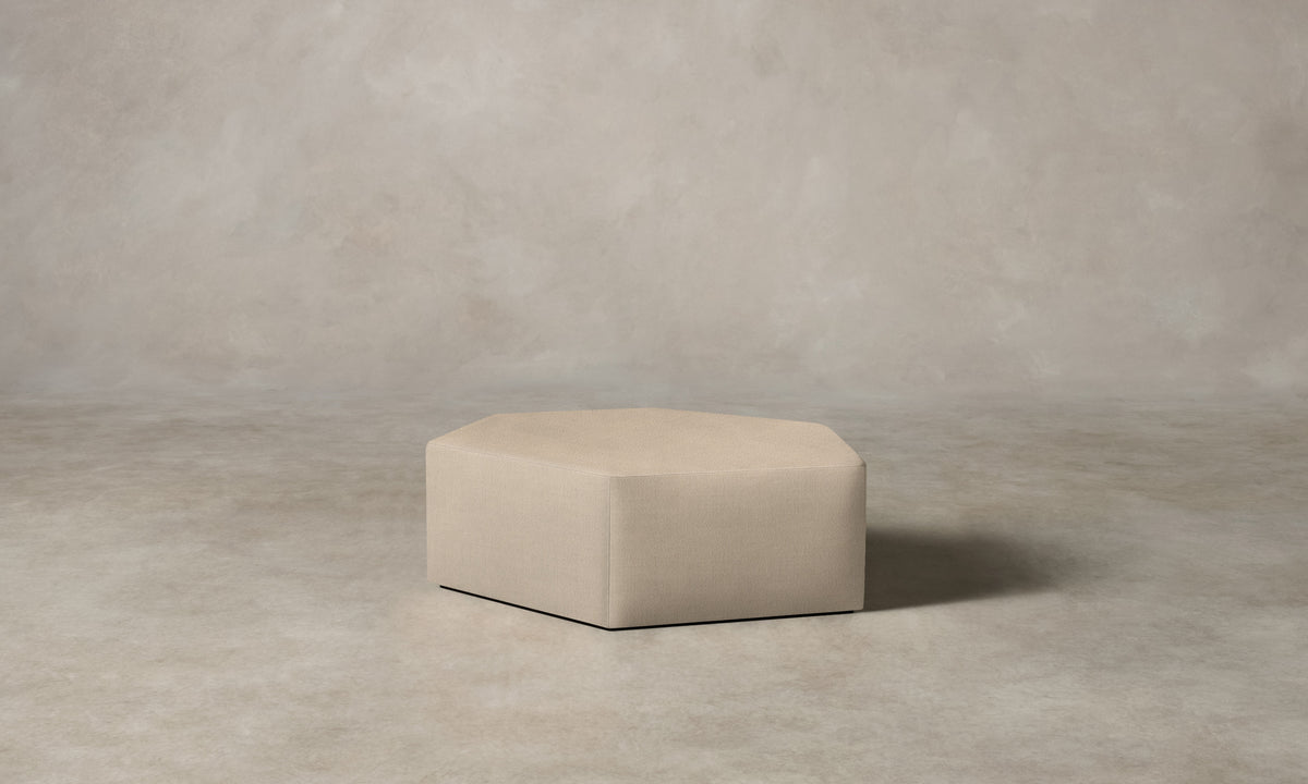 The Trivena Ottoman - Performance Textural Weave Savanna