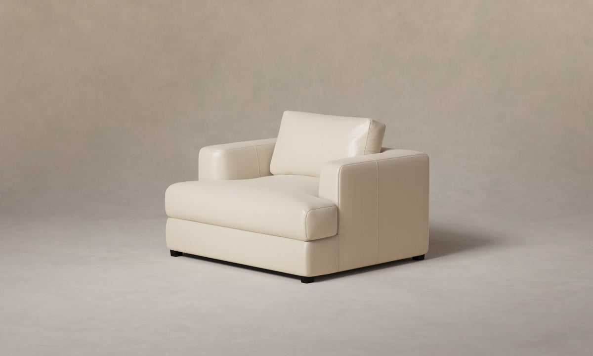 The Varick Chair-and-a-Half - Costa Leather Sesame