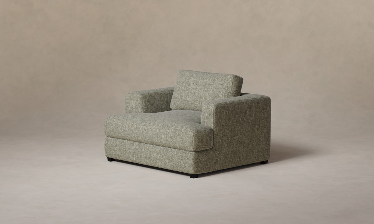 The Varick Chair-and-a-Half - Heritage Belgian Linen Thyme