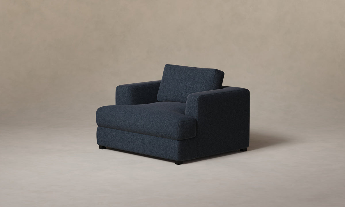 The Varick Chair-and-a-Half - Italian Brushed Wool Harbor