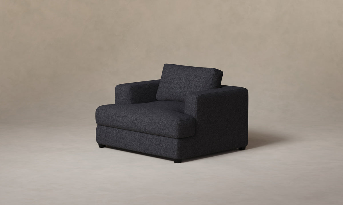 The Varick Chair-and-a-Half - Italian Brushed Wool Pepper