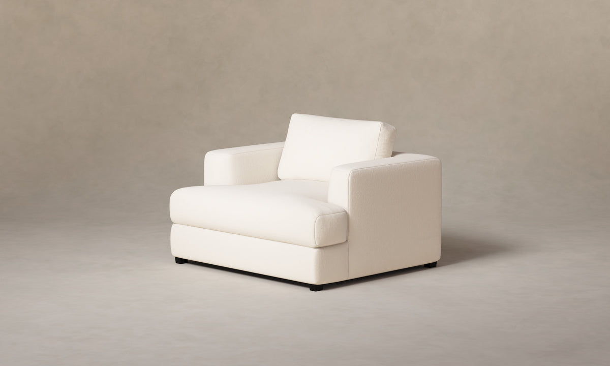 The Varick Chair-and-a-Half - Marled Alpaca Velvet Porcelain