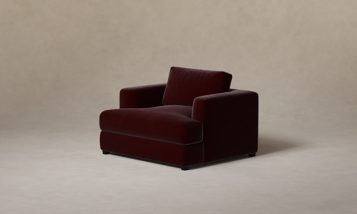 The Varick Chair-and-a-Half - Mohair Crimson