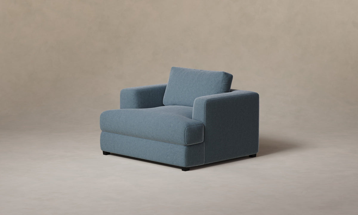 The Varick Chair-and-a-Half - Mohair Slate Blue