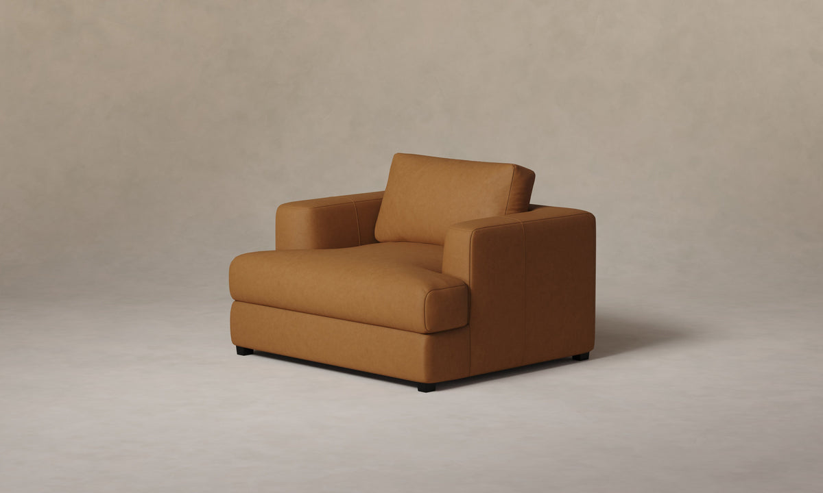 The Varick Chair-and-a-Half - Nubuck Leather Saddle