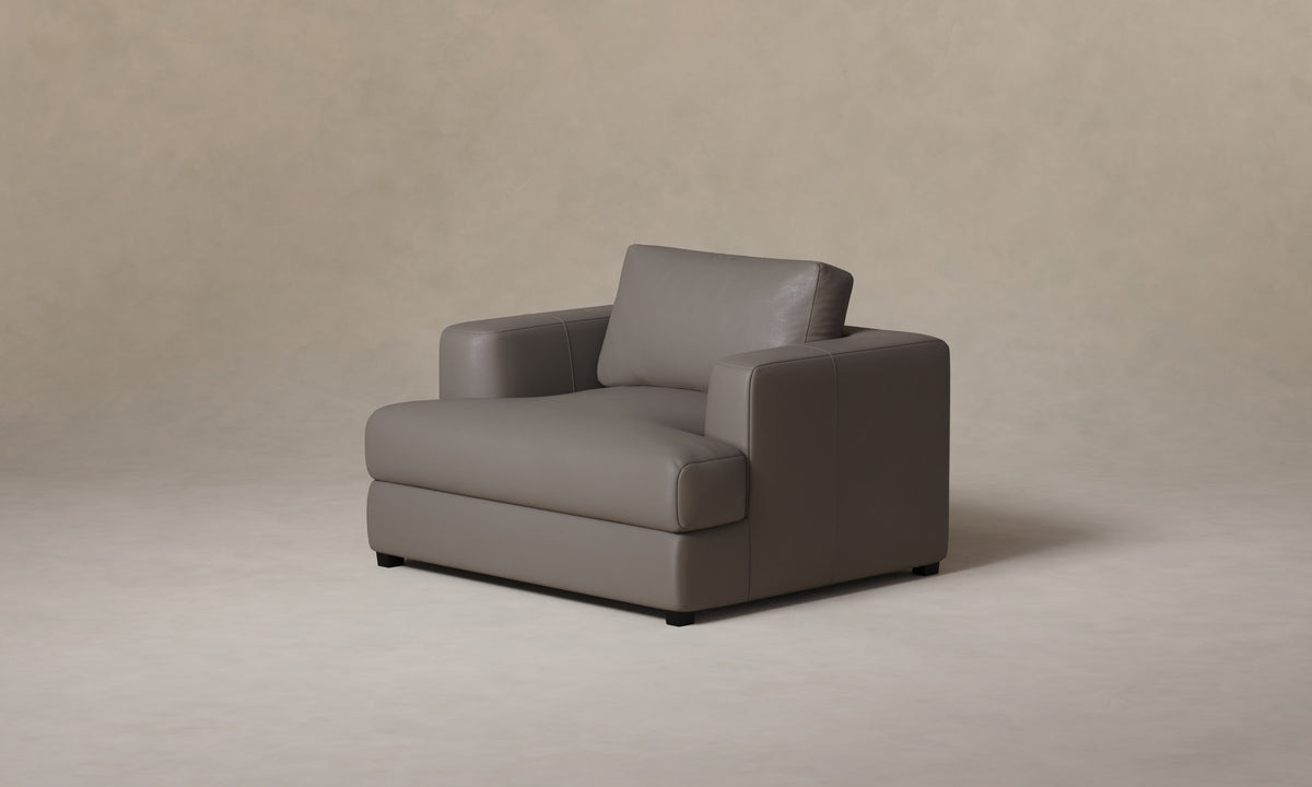 The Varick Chair-and-a-Half - Pebbled Leather Ash