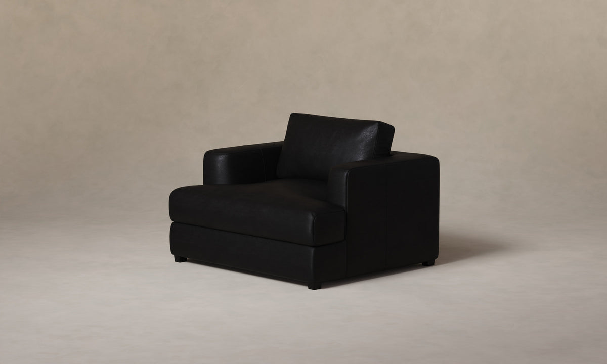 The Varick Chair-and-a-Half - Pebbled Leather Ink