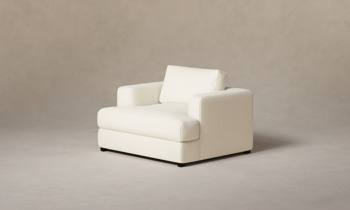 The Varick Chair-and-a-Half - Pebbled Leather Swan