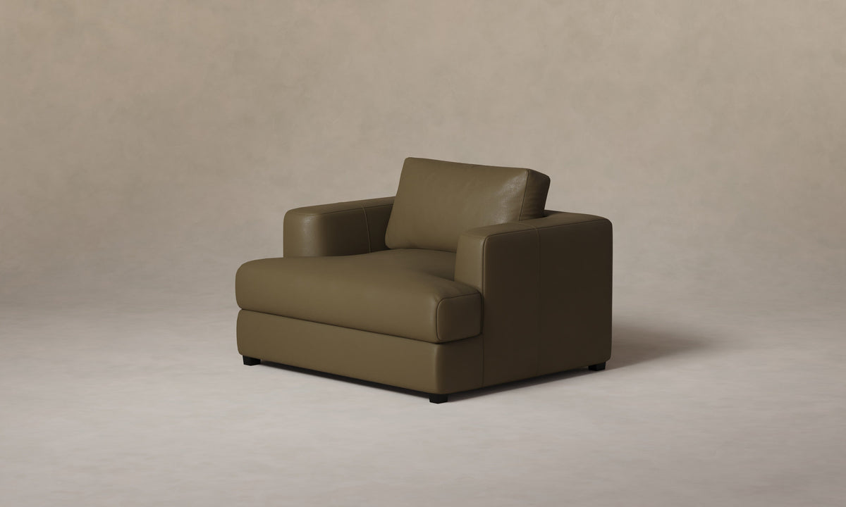 The Varick Chair-and-a-Half - Pebbled Leather Truffle